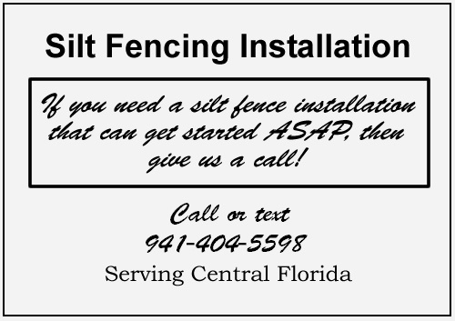 Silt Fencing Installation